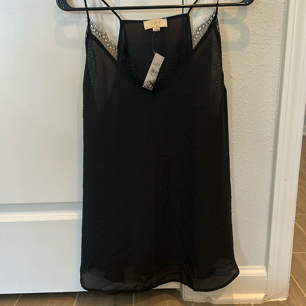 NWT Loft Black Lace Tank. Size Large. Never worn. Smoke free home